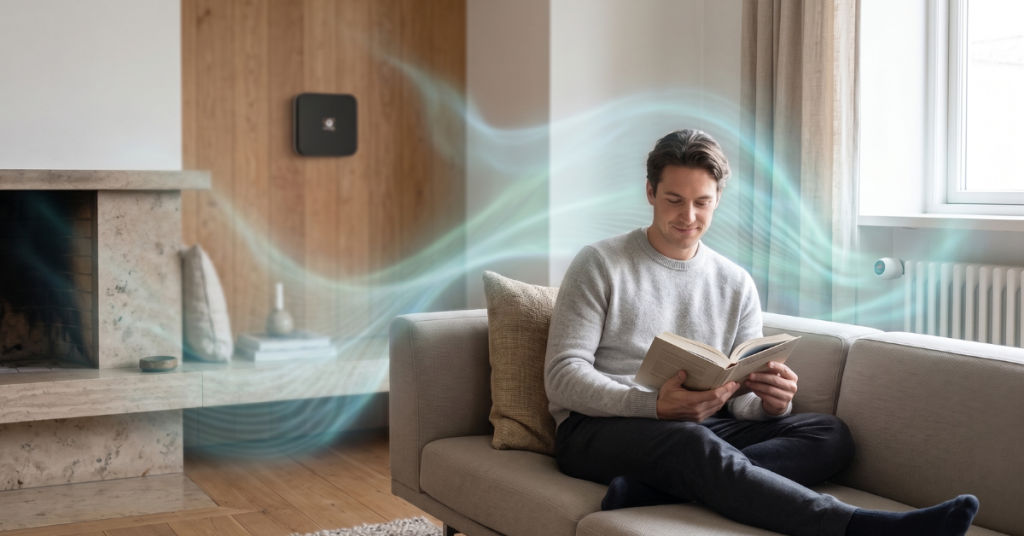 eCozy 2.0 Smart Thermostat in a room